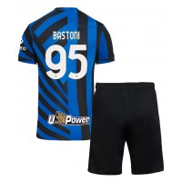 Inter Milan Alessandro Bastoni #95 Hemmaställ Barn 2024-25 Korta ärmar (+ Korta byxor)